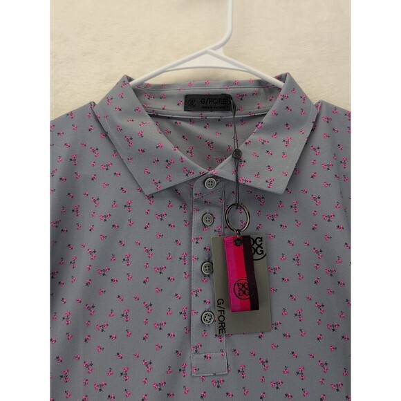 G/Fore G4 Cherry Blossom Golf Polo Shirt G4MF20K47 Mens XL NWT$120 - Picture 3 of 13